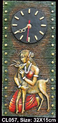 Terracotta Traditional Wall Clock Deer design
