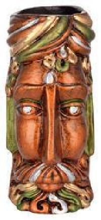 Terracotta King Face Vase