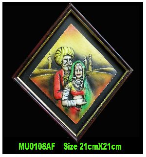 Handmade Specialized Terracotta Sculpted Indian Couple Frame