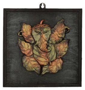 RURALSHADES Terracotta Ganesh/Ganpati Frame Wall Hanging