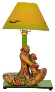 RURALSHADES Terracotta Hand Painted Hugging Couple Table Lamp Handicraft