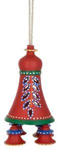 RURALSHADES Terracotta Hand Painted Red Hanging Bell Lamp Handicraft