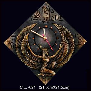 Terracotta Egyptian Wall Clock