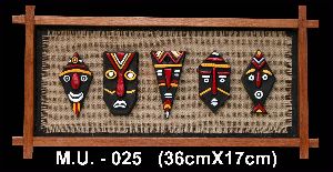 Terracotta Sculpted Tribal Masks 3D Frame