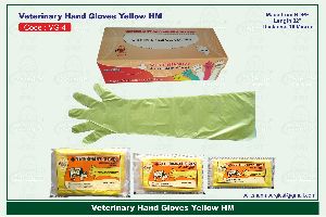 Yellow Veterinary Full Hand Gloves