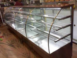 curved glass display counters