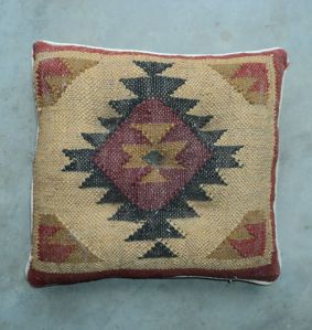 Jute Wool Kilim Cushion