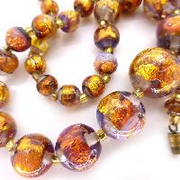 gold foil glass beads
