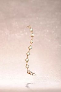 Silver Plated Half Pearls String Bracelet