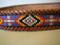beaded leather belts