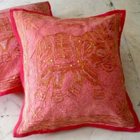 2 Indian Handcrafted Sequin Embroidered Cushion Covers