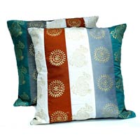 2 Traditional Indian Ethnic Multi Color Beautiful Design Dupian Work Krishna Mart Cushion Covers