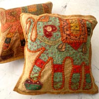 25pc Light Brown Applique Handcrafted Cushion Covers