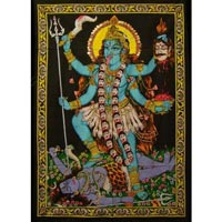 Huge Cotton Fabric Goddess Kali