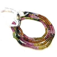 Natural Watermelon Tourmaline Faceted 3-4mm Beads String Strand