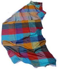 Silk Wool Reversible Check Stole