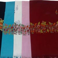 Woolen Ari Embroidery Multi Colored Paldar Stole