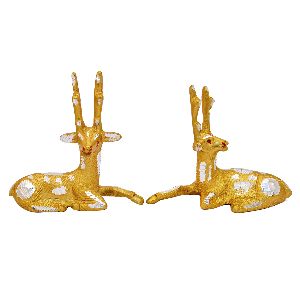 Handmade Decorative Golden Deer Statue