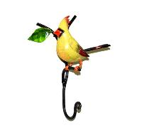 Iron Hand Painted Bird Wall Hook