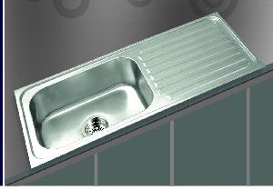 Square Shaped Stainless Steel Kitchen Sink With Drainboard