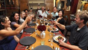 Family Toast Dinner Table