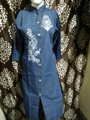 Ladies Denim Long Kurtis