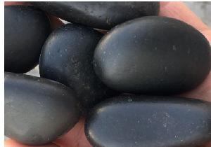 Black Polished River Pebble Stones