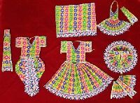 Multicolored Radha Krishna Dress