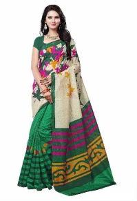 Forest Green Bhagalpuri Silk Saree for women