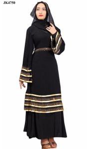 Golden-Black Islamic/Muslim Stylish Abaya