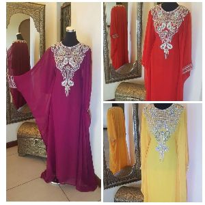 Latest Hand Embroidery Colored Farasha/Jalabiya