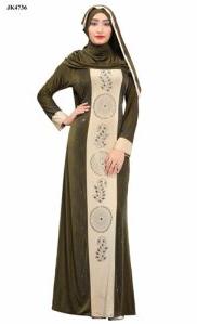 Stylish Green Lycra Fabric Abaya