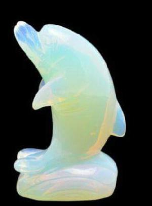 Gemstone Dolphin Statue