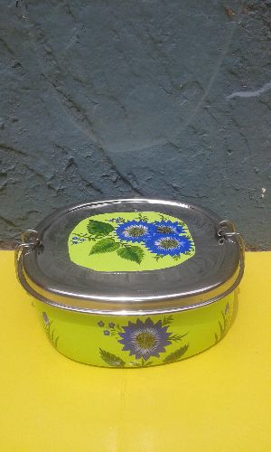 Hand painted Enamelware Lunch box