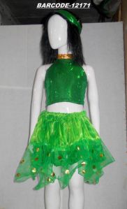 Green Golden Dott Girl Dress