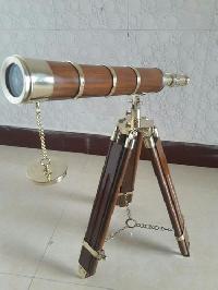 Brass Wooden Stand Telescope