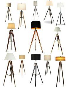 Wooden Tripod Lamp