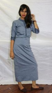 Ladies Denim Long One Piece Dress