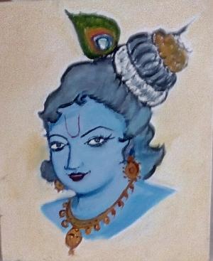 Lord Krishna oil painting