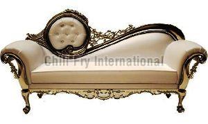 Chilifry Premium 3 Seating Love Seat, Sofa cum Couch made of Sheesham wood with Silver Deco
