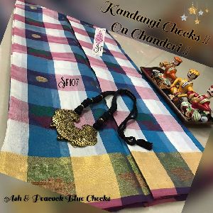 Sf107 - chanderi silk cotton tri color sarees