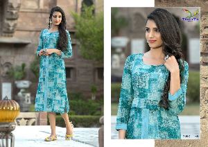 tanuza ethnic vol5 cotton printed kurtis