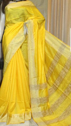 bhagalpuri tussar silk zari border sarees