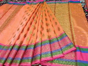cotton silk soft handloom banarasi sarees with running blouse