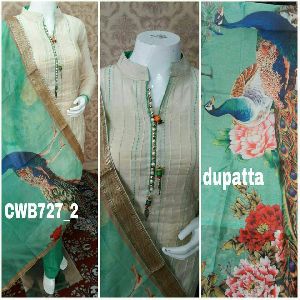 cwb chanderi silk embrodiered suits with designer chiffon dupatta