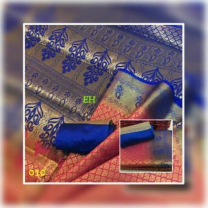 kanchivaram brocade tussar saree with running blouse