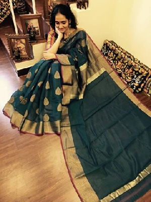 khadi silk cotton sarees with running blouse