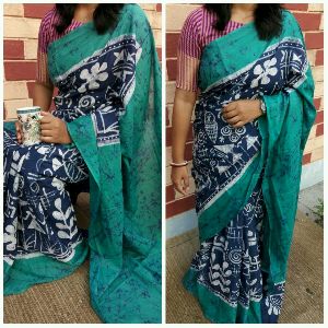 Mal Mal Batik Printed Sarees