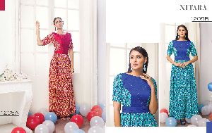 nitara utsavi silk printed kurtis