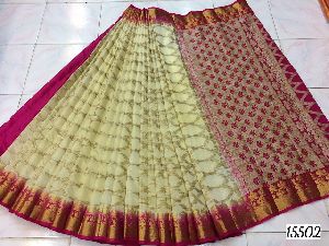 organza silk sarees with contrast pallu and blouse